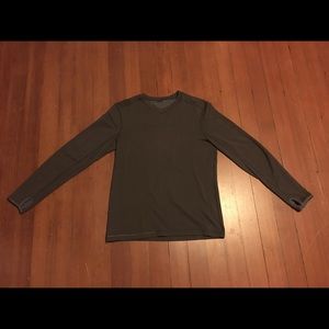 LULULEMON REVERSIBLE LONG SLEEVE GREY/GREEN - L